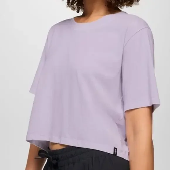 Prana Everyday Crop Tee Women's L Luminous Relaxed Fit Premium Softness Organic - Picture 3 of 9